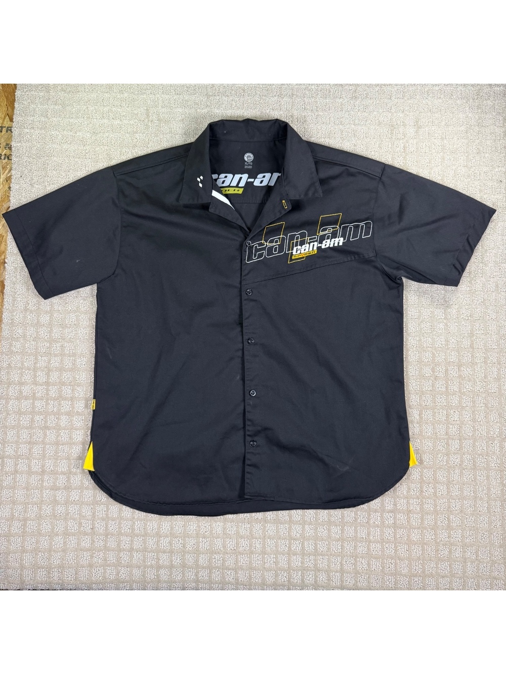 Can-Am BRP black short sleeve logo button shirt XL